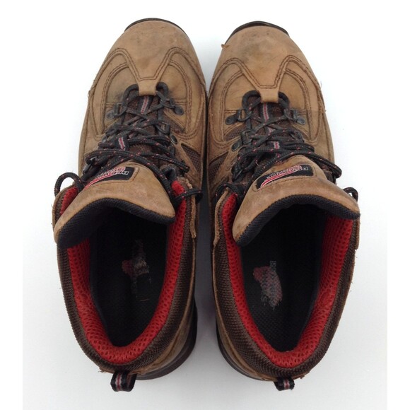 Red Wing Boots Men 8.5 Tan Steel Toe Waterproof Leather Vibram Work Hiking Shoes - Picture 3 of 15